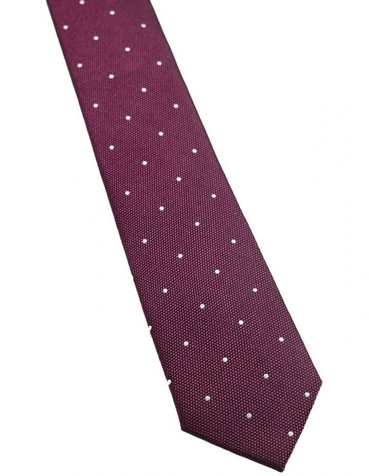 Stevie Spot Tie 7cm in Burgundy image 3