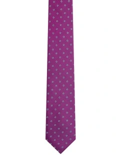 Milton Spot Floral Tie 7cm in Purple