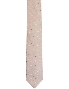 Milton Spot Floral Tie 7cm in Biscuit