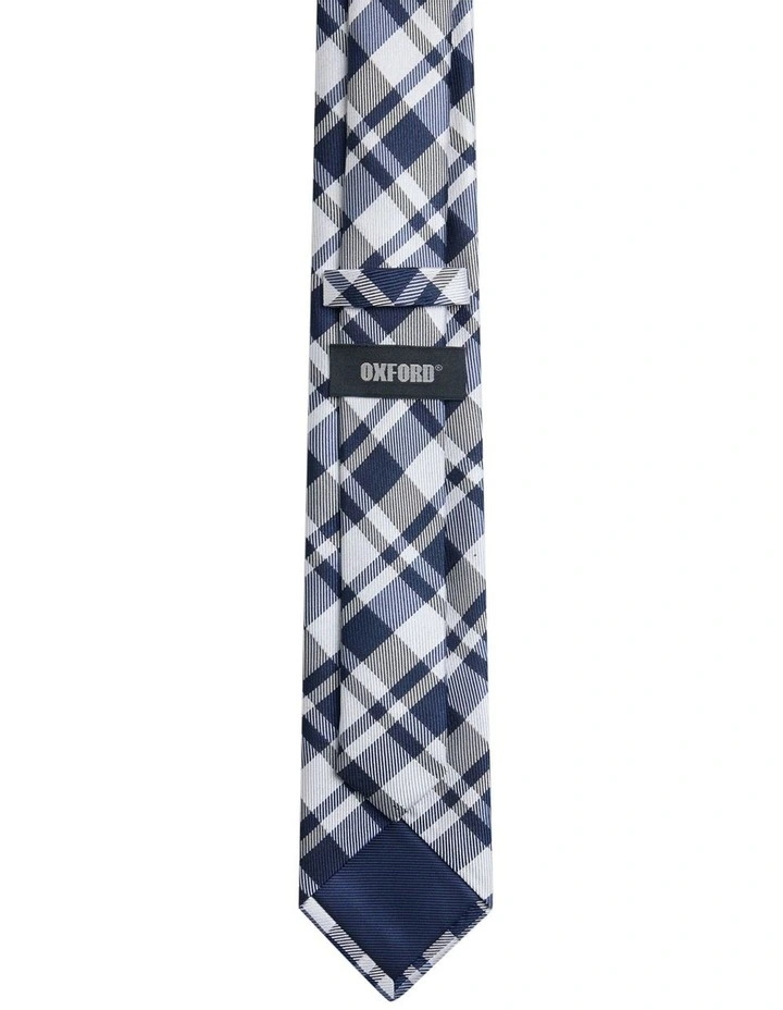 Grady Check Tie 7cm in Blue Multi image 2