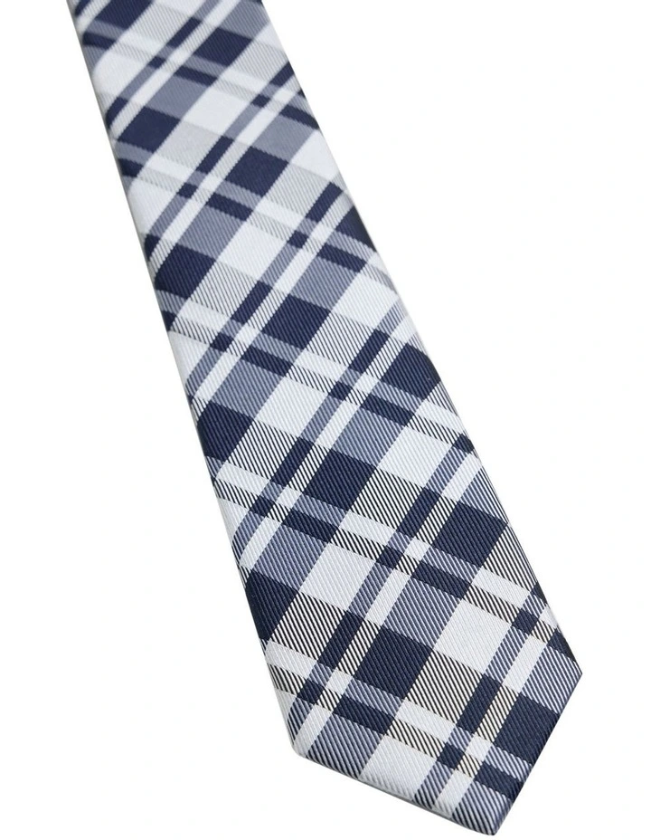 Grady Check Tie 7cm in Blue Multi image 3
