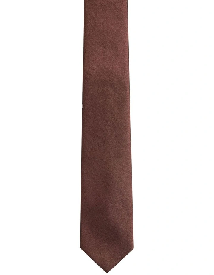 Tynan Solid Tie 7cm in Brown image 1