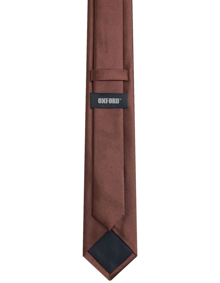 Tynan Solid Tie 7cm in Brown image 2