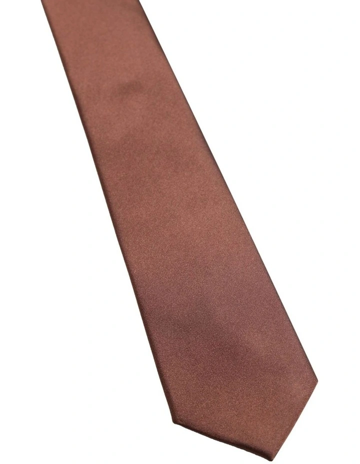 Tynan Solid Tie 7cm in Brown image 3