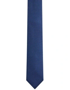 Corbin Grid 7cm Tie in Blue
