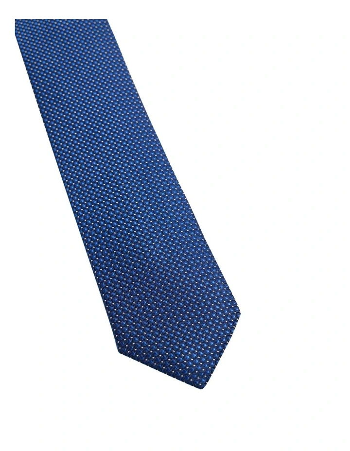 Corbin Grid 7cm Tie in Blue image 3
