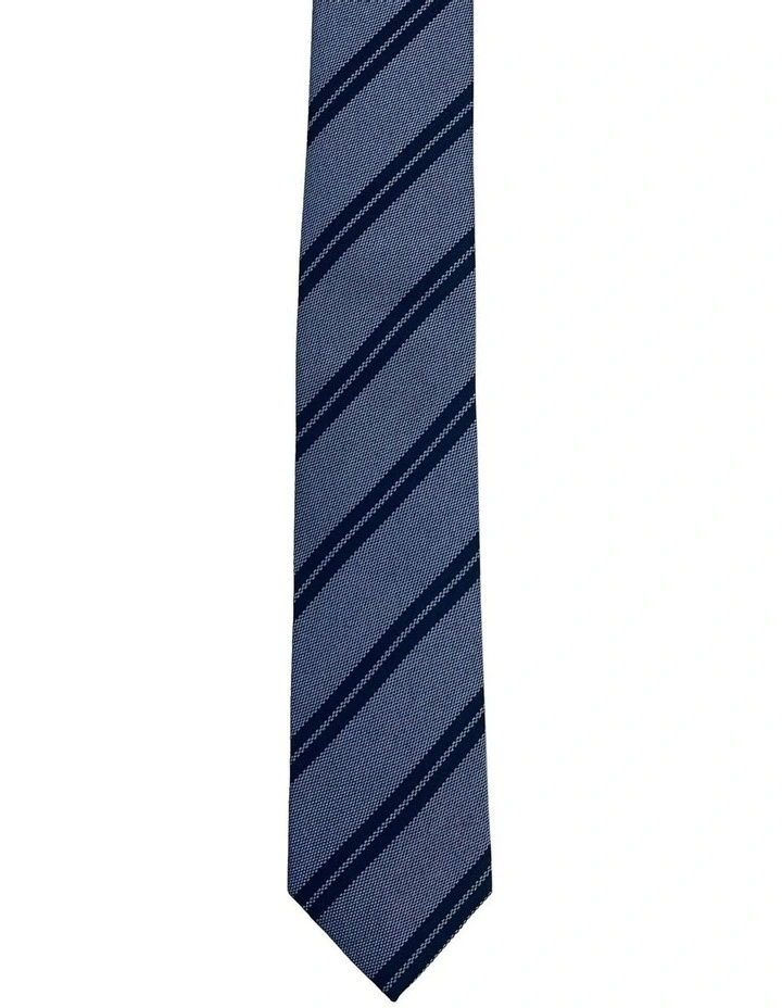Granger Stripe 7Cm Tie in Blue/Light Blue image 1