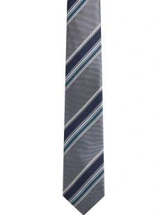 Granger Stripe Tie 7cm in Grey
