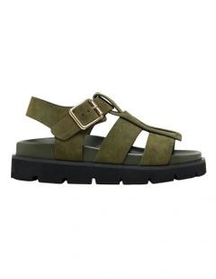 Alayna Leather Sandal in Olive