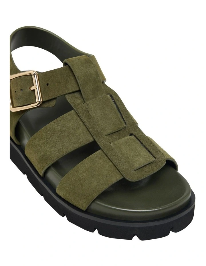Alayna Leather Sandal in Olive image 4
