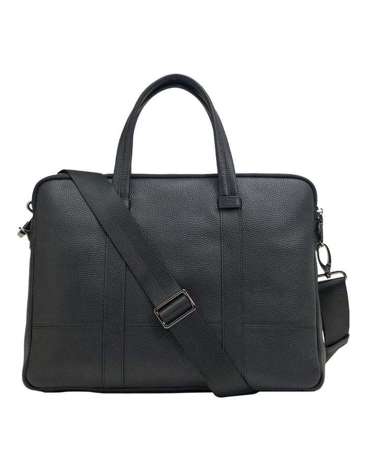 Atlas Leather Business Laptop Bag in Black image 1