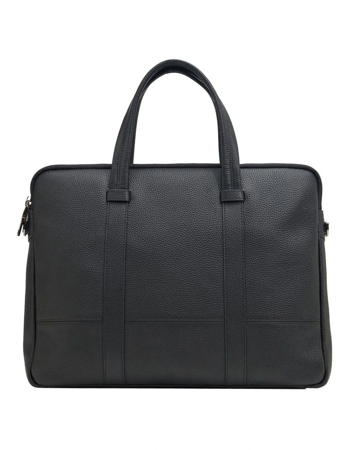 Atlas Leather Business Laptop Bag in Black image 3