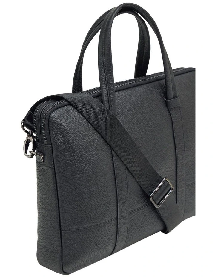 Atlas Leather Business Laptop Bag in Black image 4