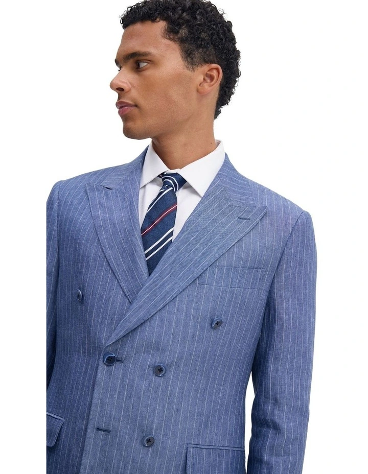 Hardy Double Breast Suit Jacket in Blue image 4