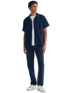 Luca Cotton Overshirt in Navy