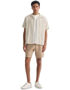 Luca Cotton Overshirt in Bone