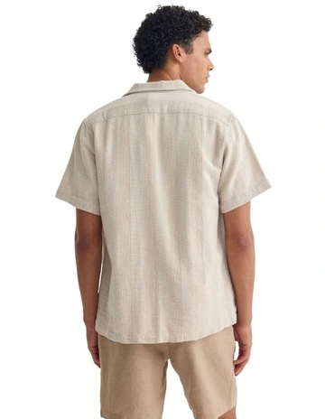 Luca Cotton Overshirt in Bone