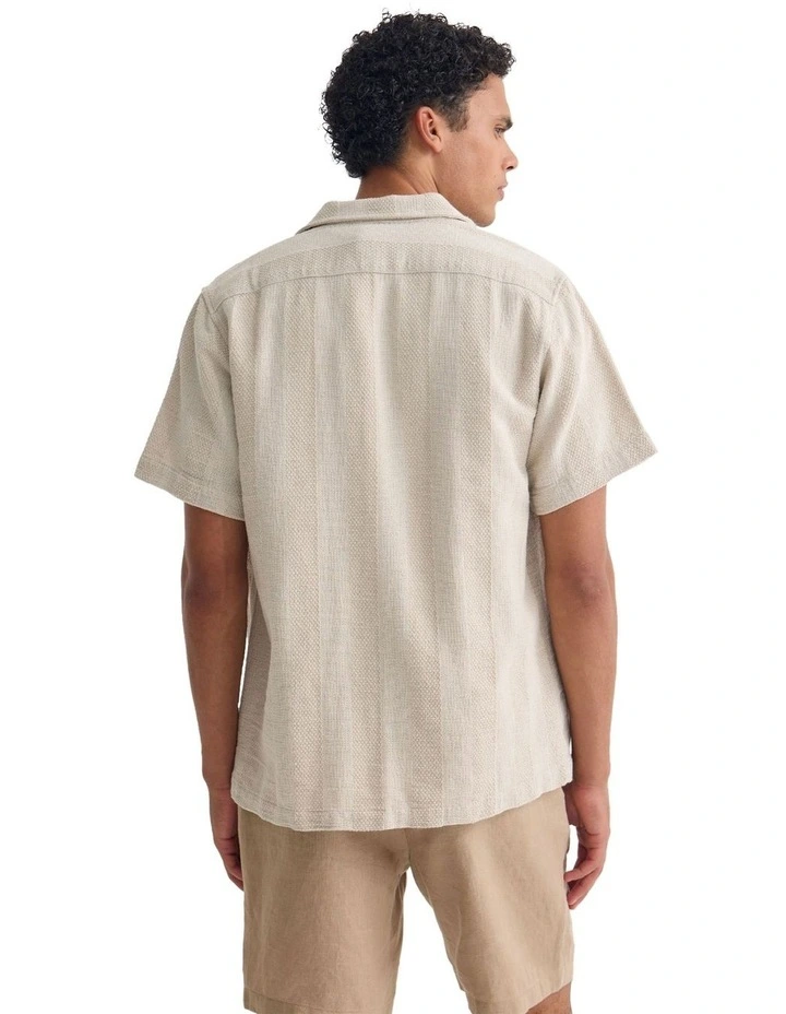 Luca Cotton Overshirt in Bone image 2