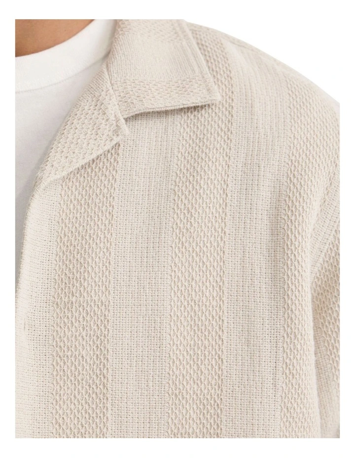 Luca Cotton Overshirt in Bone image 6