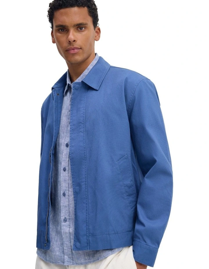 James Stretch Cotton Jacket in Blue image 4