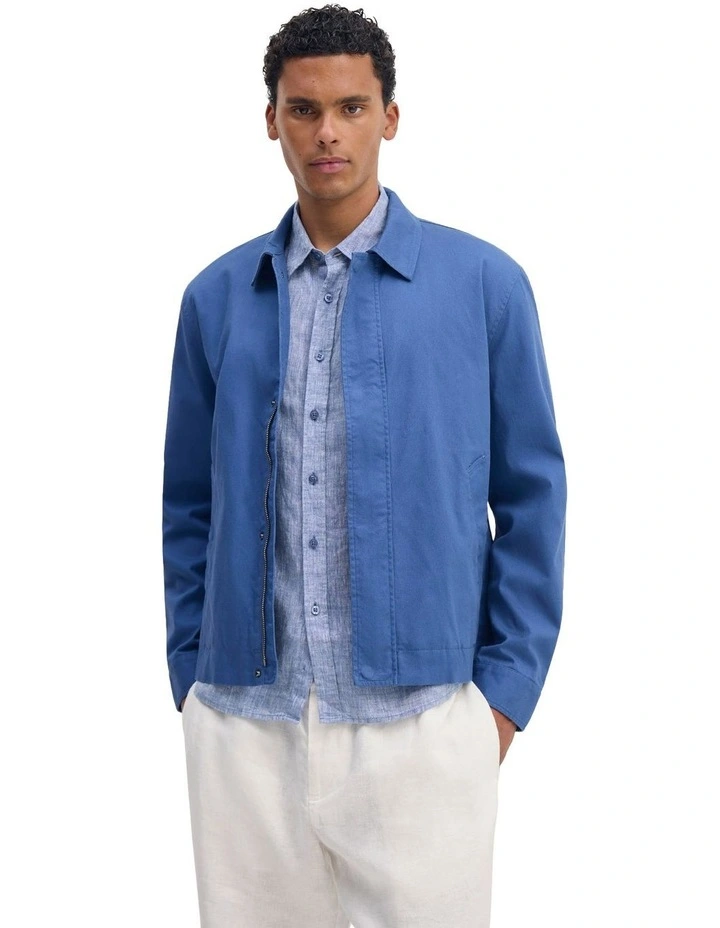 James Stretch Cotton Jacket in Blue image 5