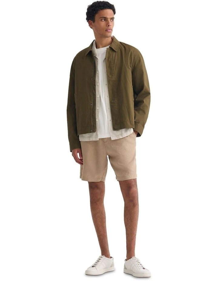 James Stretch Cotton Jacket in Olive image 1