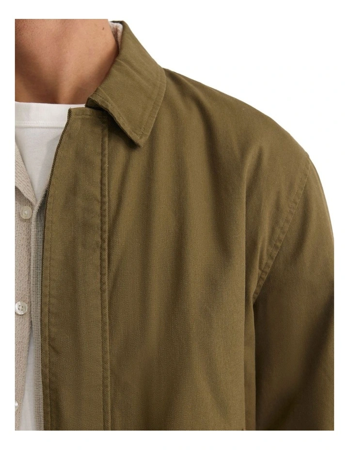 James Stretch Cotton Jacket in Olive image 6