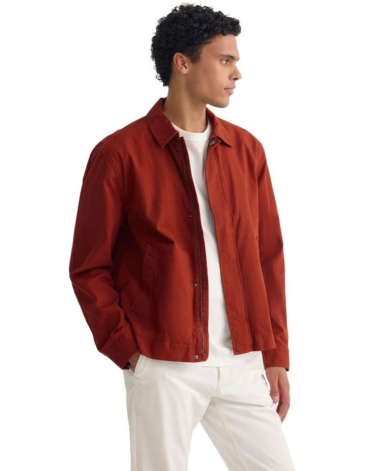 James Stretch Cotton Jacket in Ocher image 3
