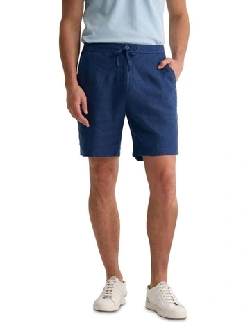 Harley Linen Shorts in Navy
