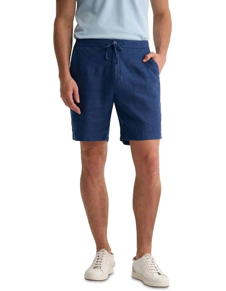 Harley Linen Shorts in Navy image 1