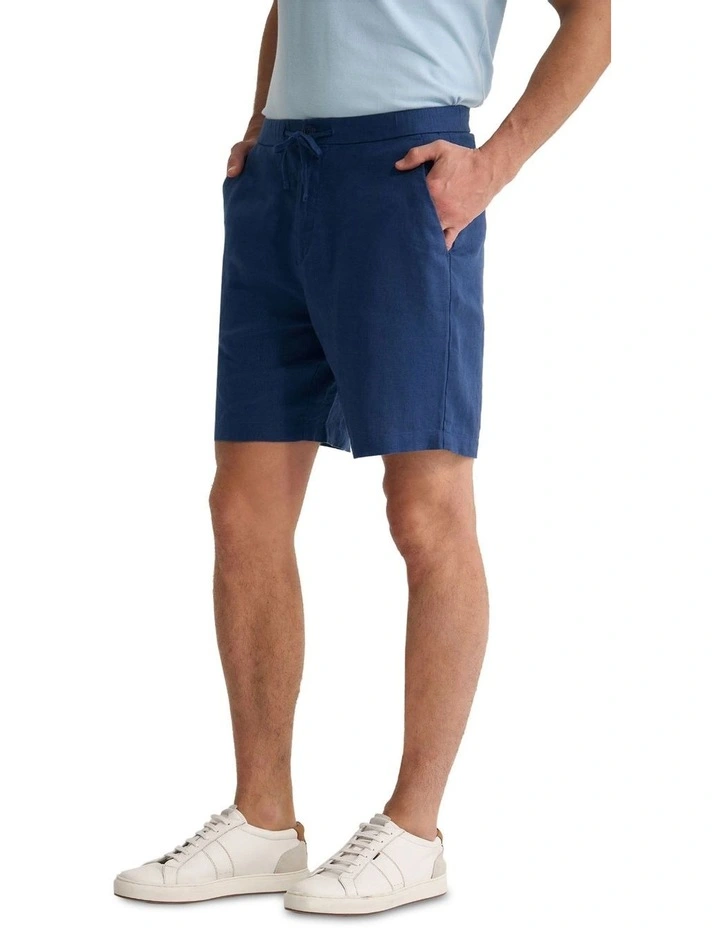 Harley Linen Shorts in Navy image 3