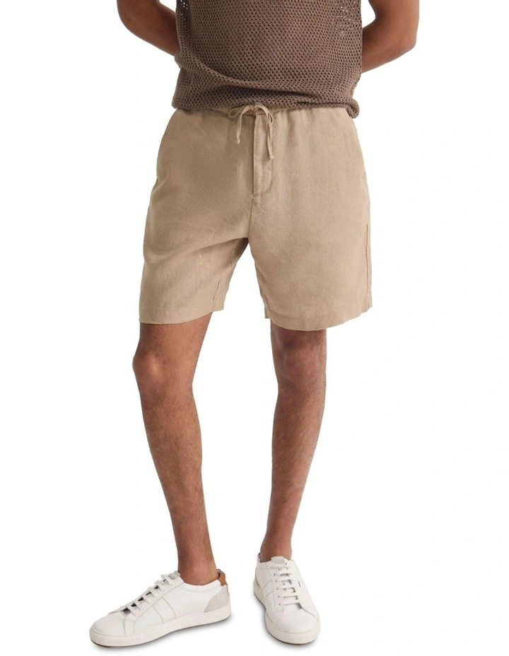 Harley Linen Shorts in Sand image 4