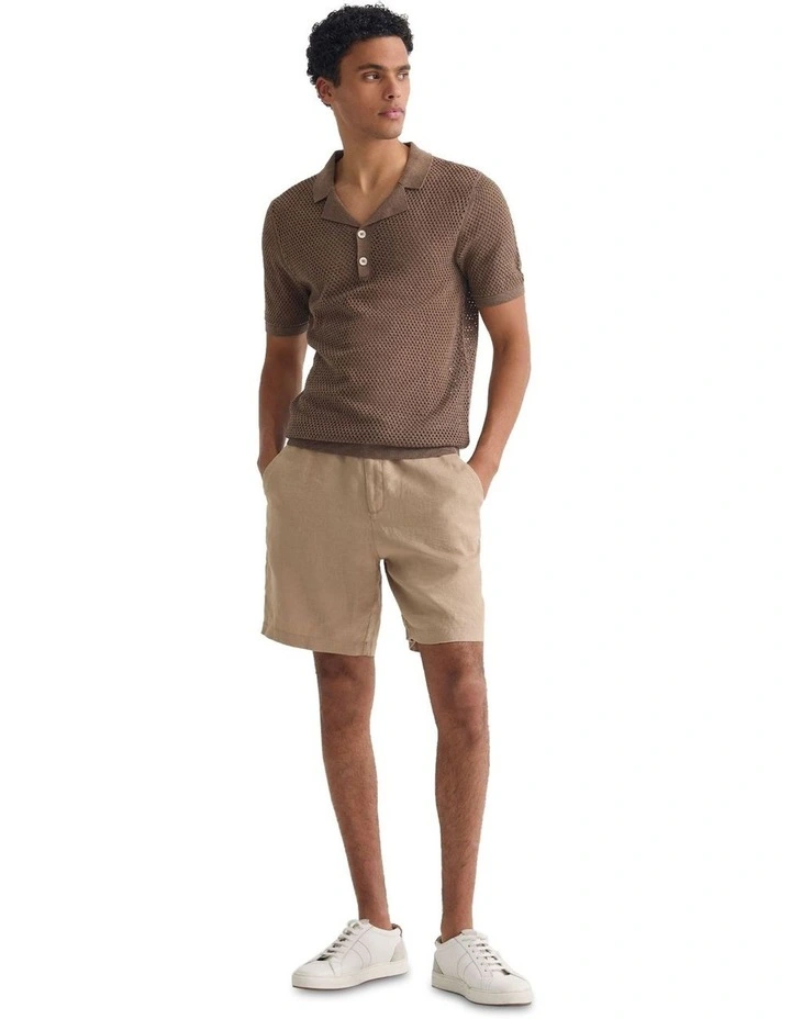 Harley Linen Shorts in Sand image 5