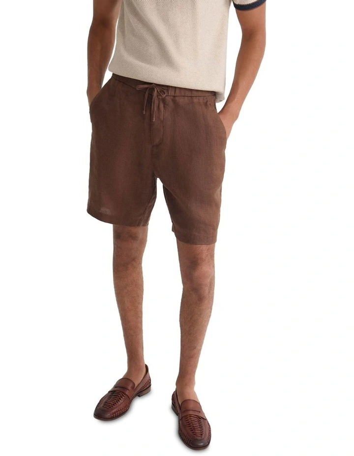 Harley Linen Shorts in Mocha image 4