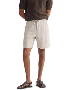 Harley Linen Shorts in Oat
