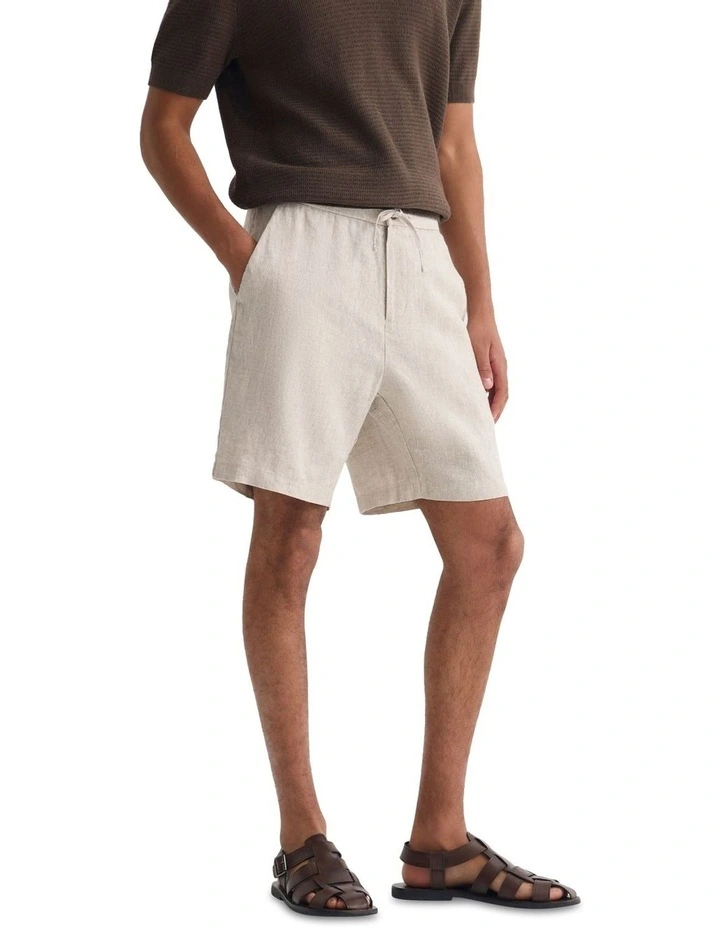 Harley Linen Shorts in Oat image 3