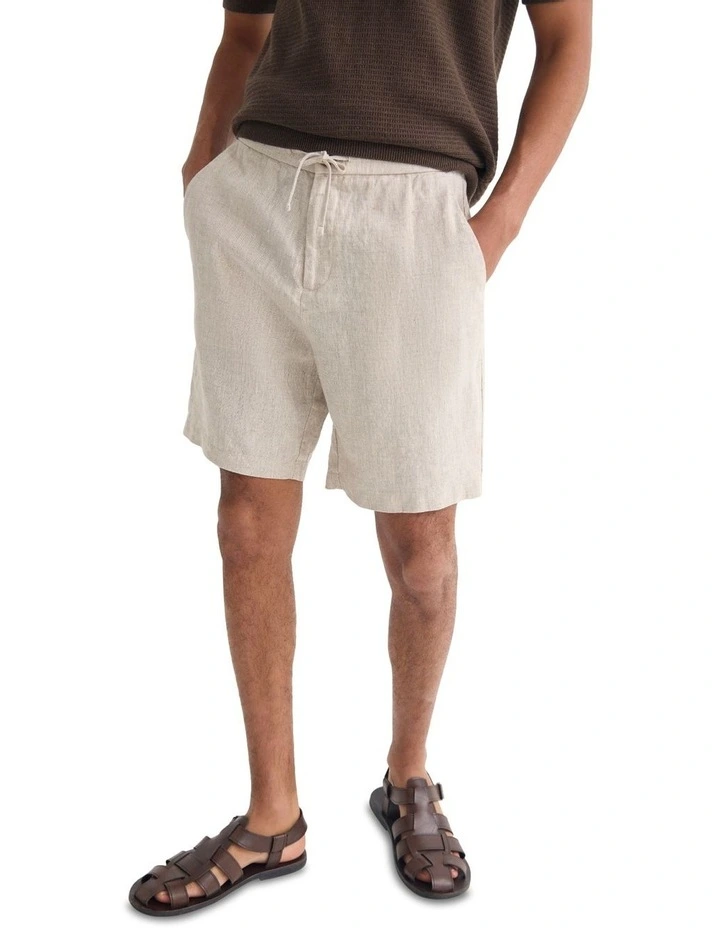 Harley Linen Shorts in Oat image 4