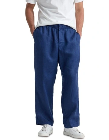 Engles Linen Relaxed Pant in Navy