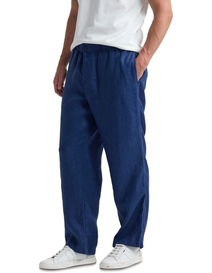Engles Linen Relaxed Pant in Navy image 3
