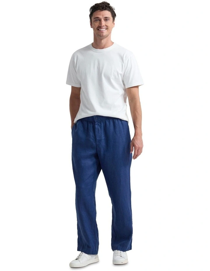 Engles Linen Relaxed Pant in Navy image 4