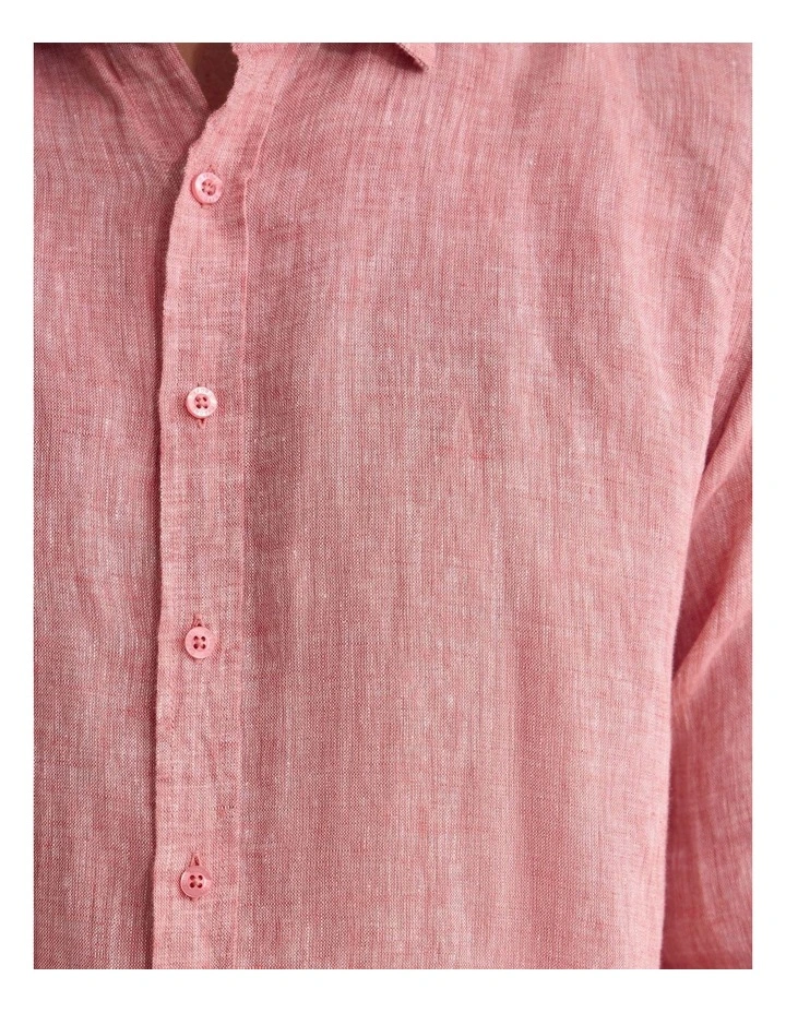 Cooper French Linen Long Sleeve Shirt in Terracotta image 6
