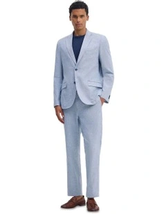 Milton Linen Blend Blazer in Sky Blue