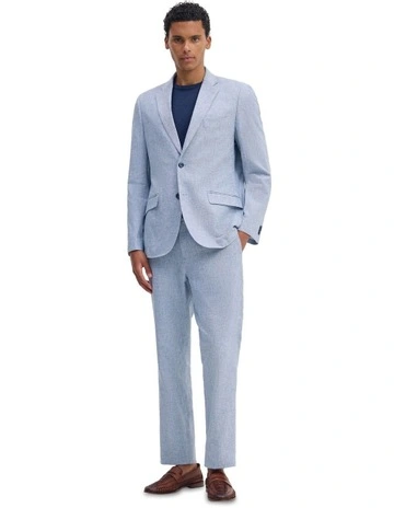 Milton Linen Blend Blazer in Sky Blue
