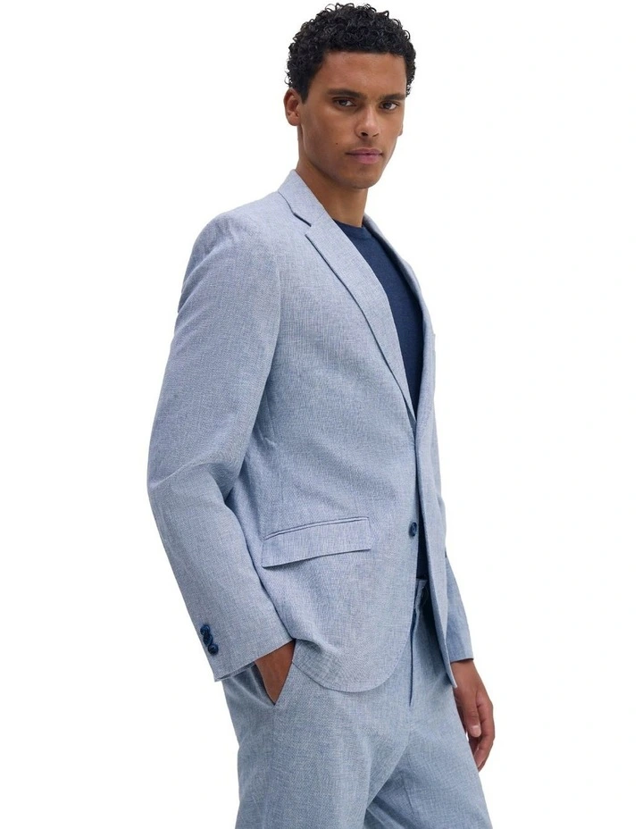 Milton Linen Blend Blazer in Sky Blue image 3