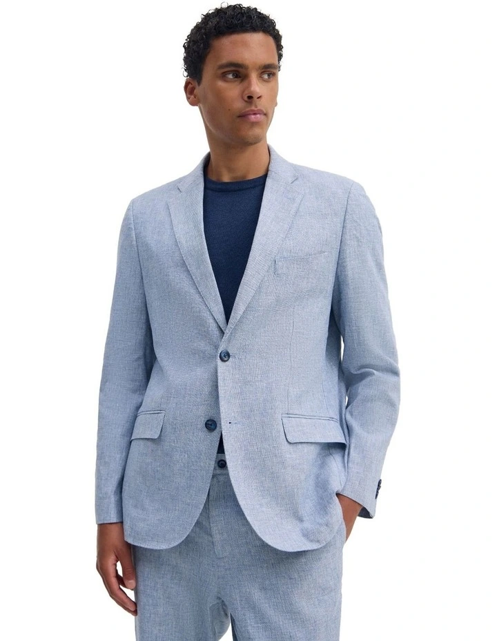 Milton Linen Blend Blazer in Sky Blue image 4