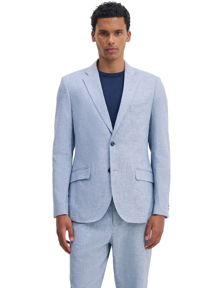 Milton Linen Blend Blazer in Sky Blue image 5