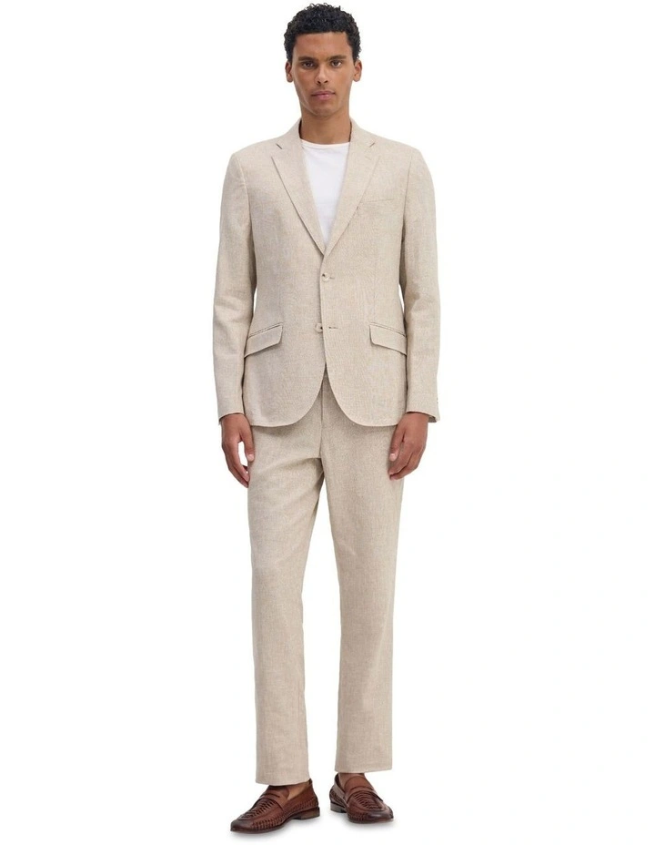 Milton Linen Blend Blazer in Natural image 1