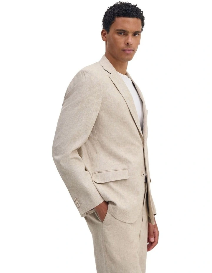 Milton Linen Blend Blazer in Natural image 3