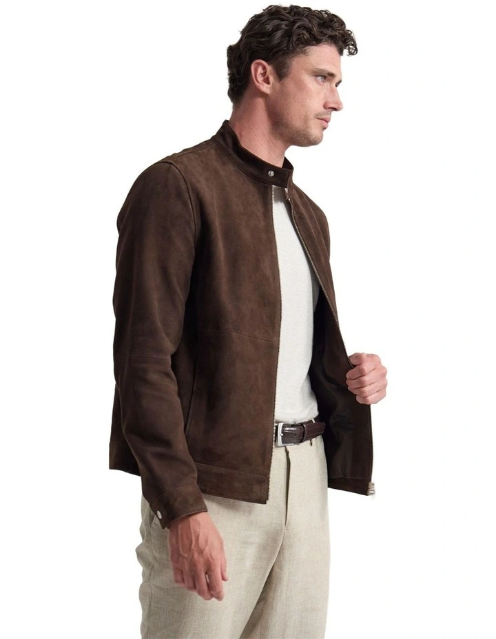 Blade Suede Jacket in Chocolate image 3