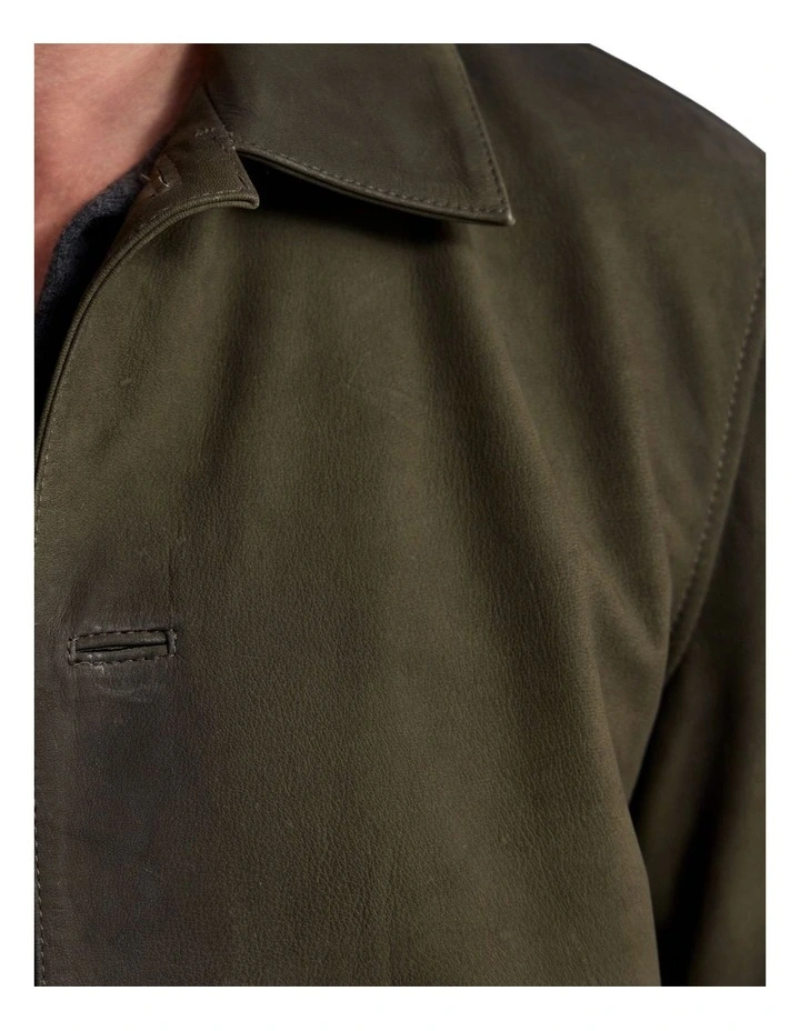 Harry Goat Suede Jacket in Olive image 6